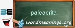 WordMeaning blackboard for paleacrita